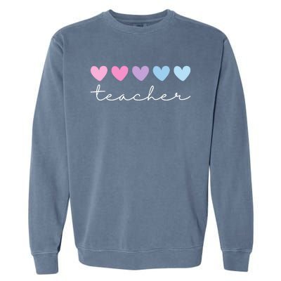 Teacher Hearts Cute Gift Garment-Dyed Sweatshirt