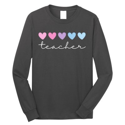 Teacher Hearts Cute Gift Long Sleeve Shirt