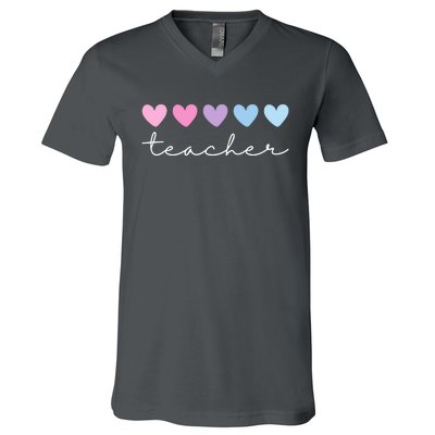 Teacher Hearts Cute Gift V-Neck T-Shirt