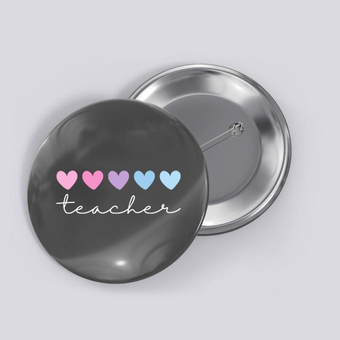 Teacher Hearts Cute Gift Button