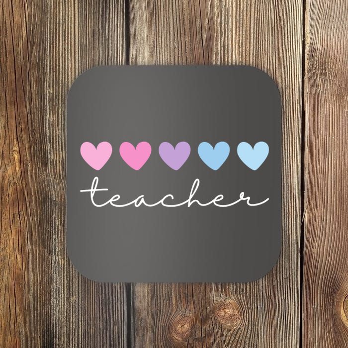 Teacher Hearts Cute Gift Coaster