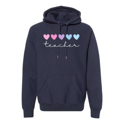 Teacher Hearts Cute Gift Premium Hoodie