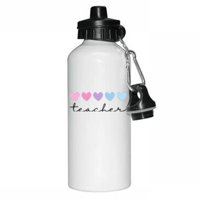 Teacher Hearts Cute Gift Aluminum Water Bottle