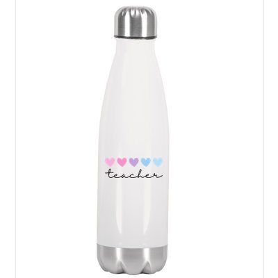 Teacher Hearts Cute Gift Stainless Steel Insulated Water Bottle