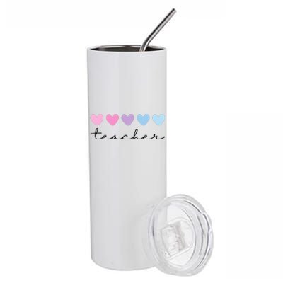 Teacher Hearts Cute Gift Stainless Steel Tumbler