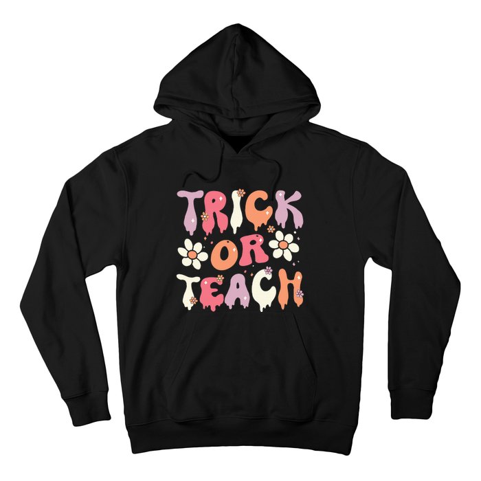 Teacher Halloween Costume Trick Or Teach Ghost Groovy 70s Hoodie