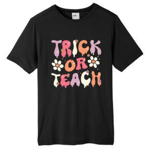 Teacher Halloween Costume Trick Or Teach Ghost Groovy 70s Tall Fusion ChromaSoft Performance T-Shirt