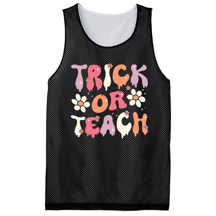 Teacher Halloween Costume Trick Or Teach Ghost Groovy 70s Mesh Reversible Basketball Jersey Tank