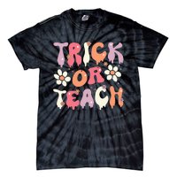 Teacher Halloween Costume Trick Or Teach Ghost Groovy 70s Tie-Dye T-Shirt