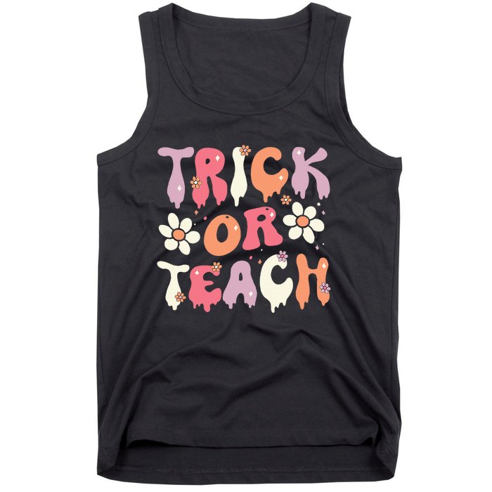 Teacher Halloween Costume Trick Or Teach Ghost Groovy 70s Tank Top