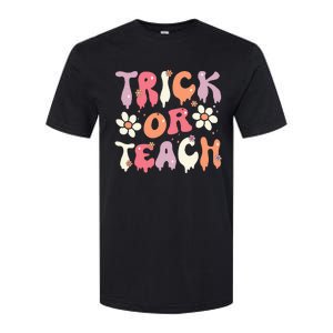 Teacher Halloween Costume Trick Or Teach Ghost Groovy 70s Softstyle CVC T-Shirt