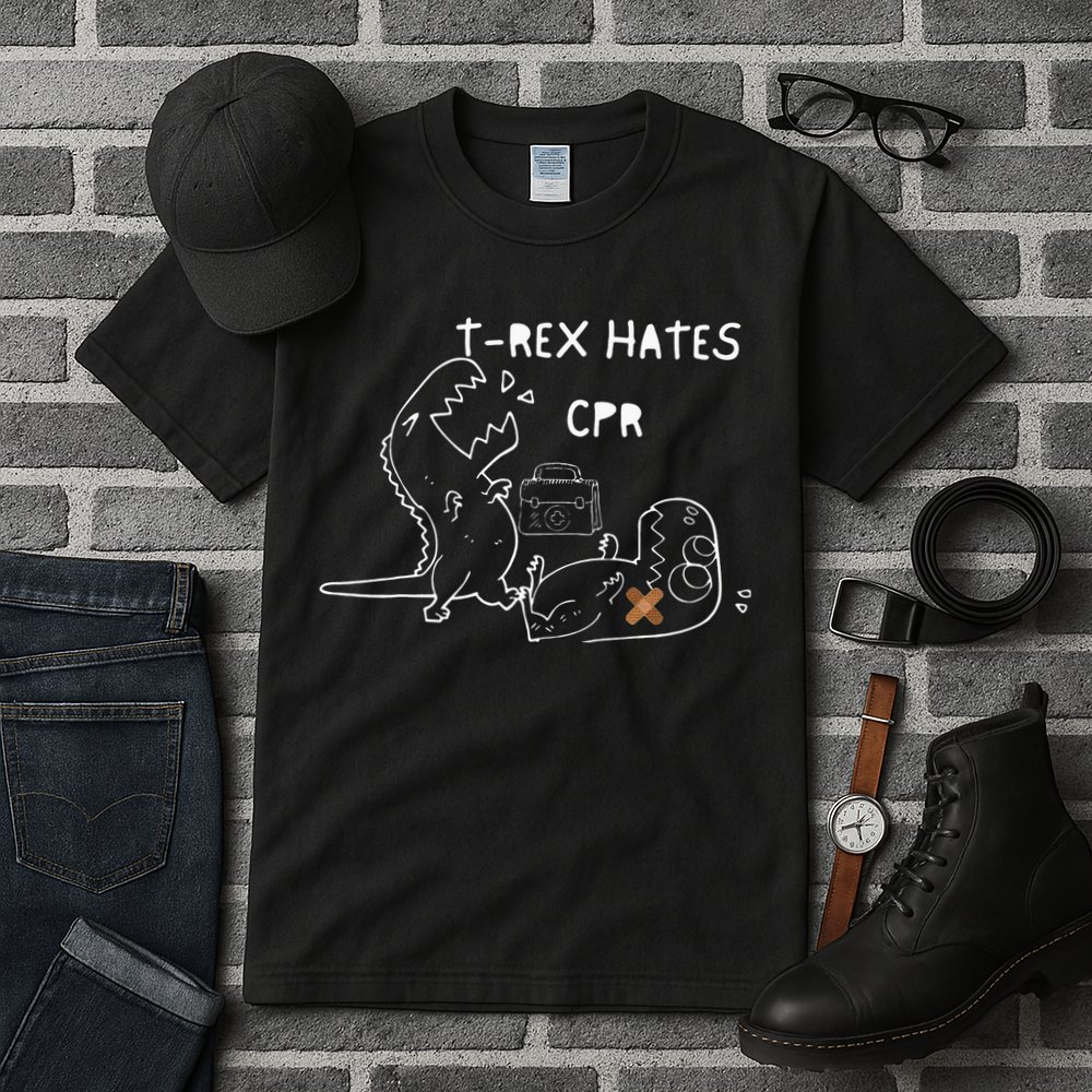 T-Rex Hates CPR Dinosaurs Funny Nurse day Tall T-Shirt