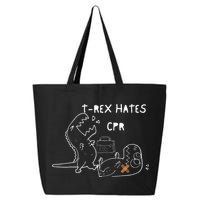 T-Rex Hates CPR Dinosaurs Funny Nurse day 25L Jumbo Tote