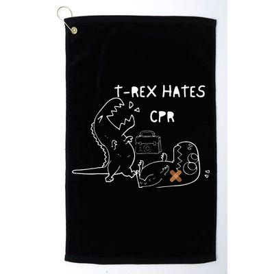 T-Rex Hates CPR Dinosaurs Funny Nurse day Golf Towel