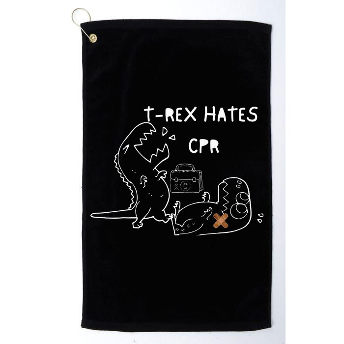 T-Rex Hates CPR Dinosaurs Funny Nurse day Golf Towel