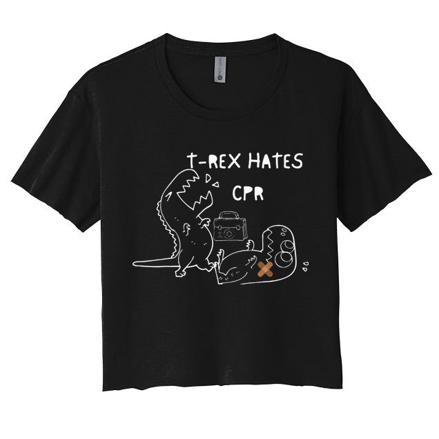 T-Rex Hates CPR Dinosaurs Funny Nurse day Crop Top