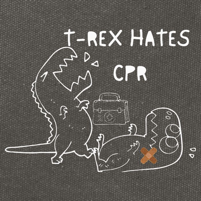 T-Rex Hates CPR Dinosaurs Funny Nurse day Cotton Canvas Backpack