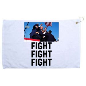 Trump Head Cartoon Bloody Ear 2024 Vote Survivor Fight Fight Grommeted Golf Towel