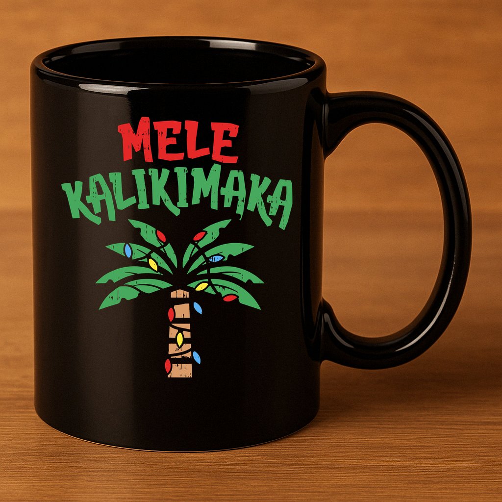 Tree Hawaiian Christmas In July 11oz C Handle Ceramic Mug