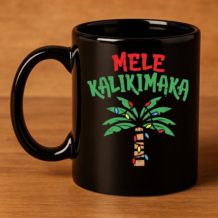 Tree Hawaiian Christmas In July 11oz C Handle Ceramic Mug