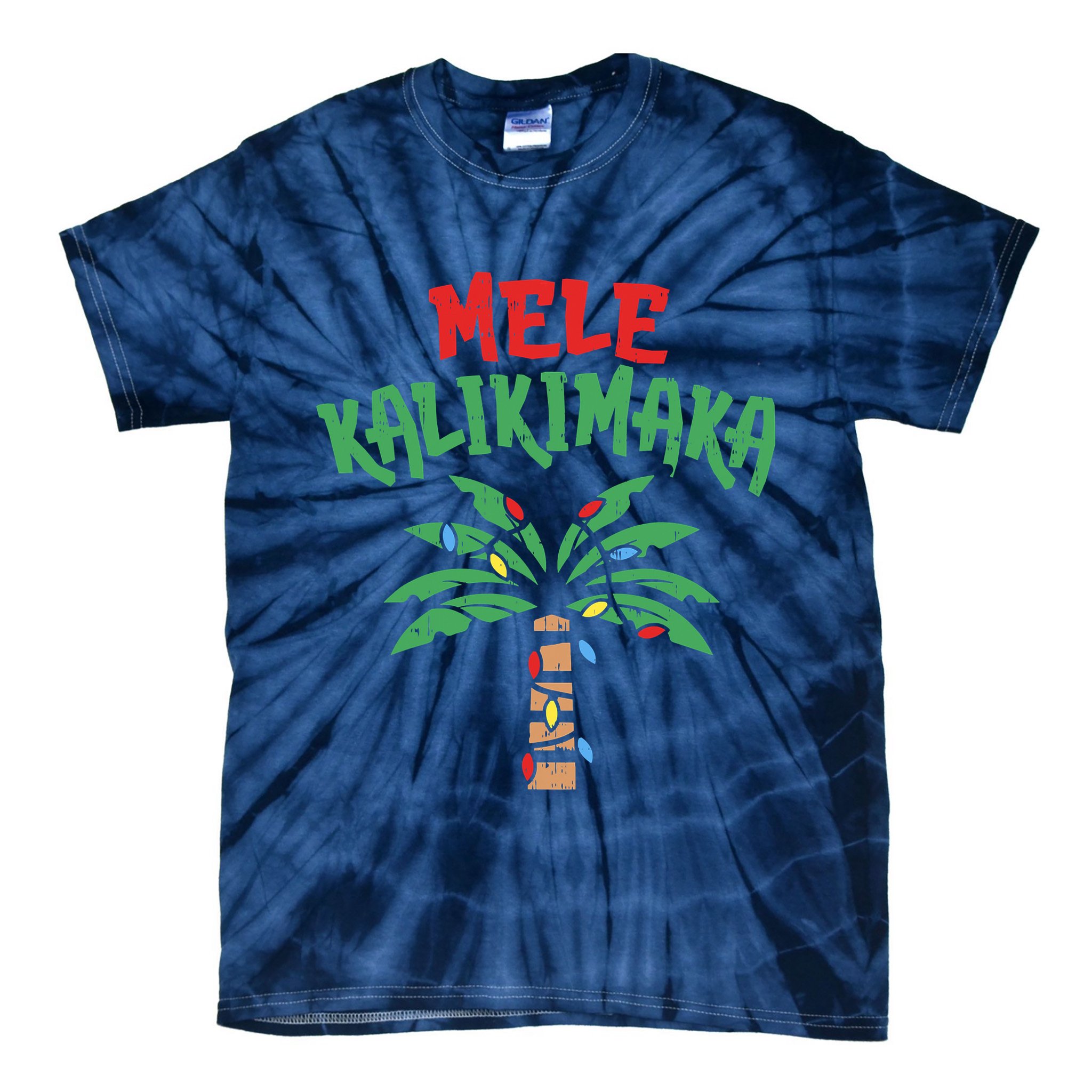 Tree Hawaiian Christmas In July Tie-Dye T-Shirt