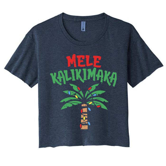 Tree Hawaiian Christmas In July Women's Crop Top Tee