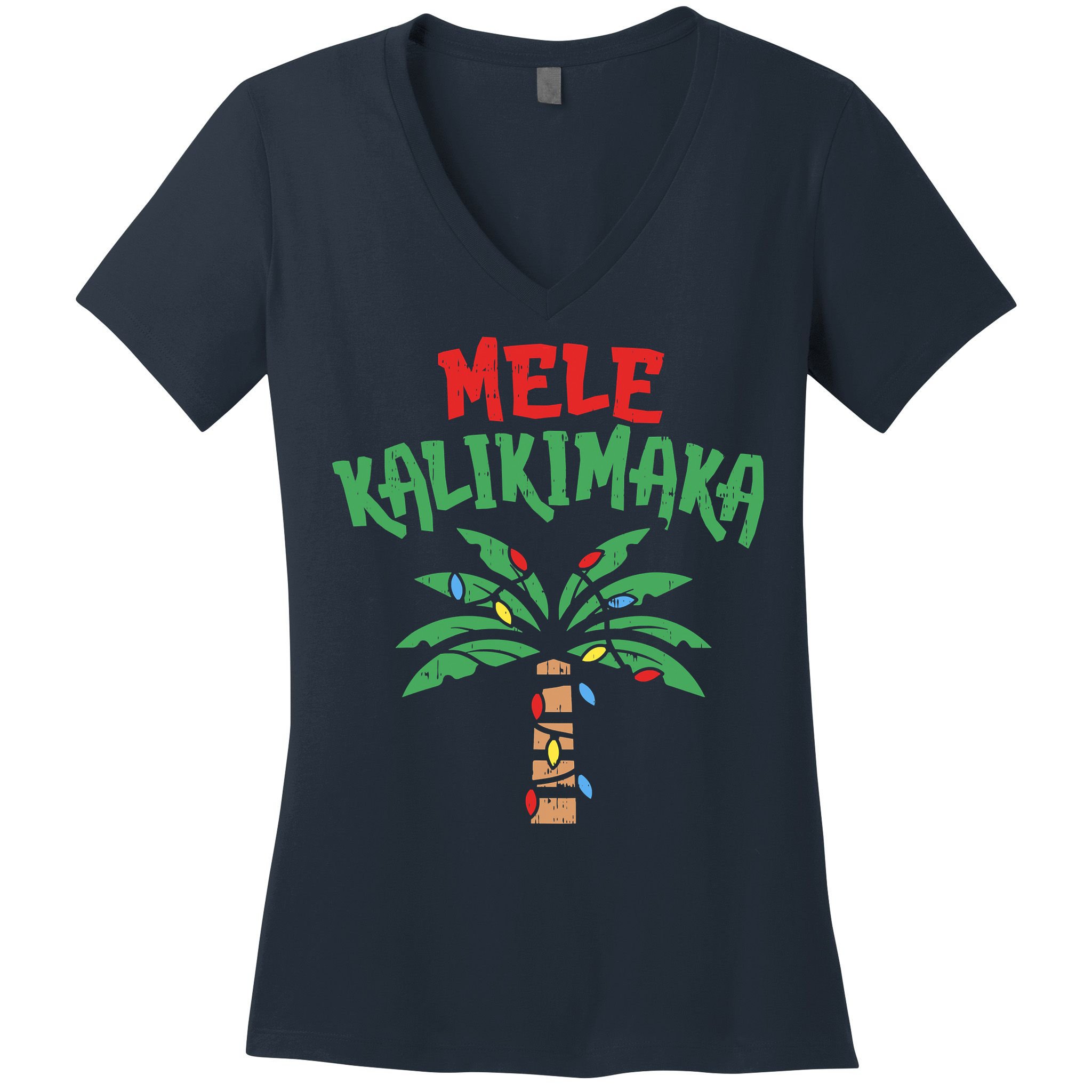 Tree Hawaiian Christmas In July Women's V-Neck T-Shirt