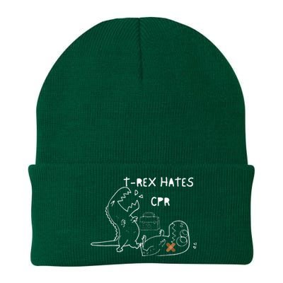 T-Rex Hates CPR Dinosaurs Funny Nurse Knit Cap Winter Beanie