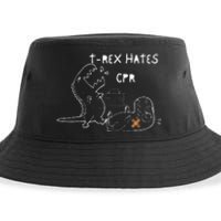 T-Rex Hates CPR Dinosaurs Funny Nurse Sustainable Bucket Hat