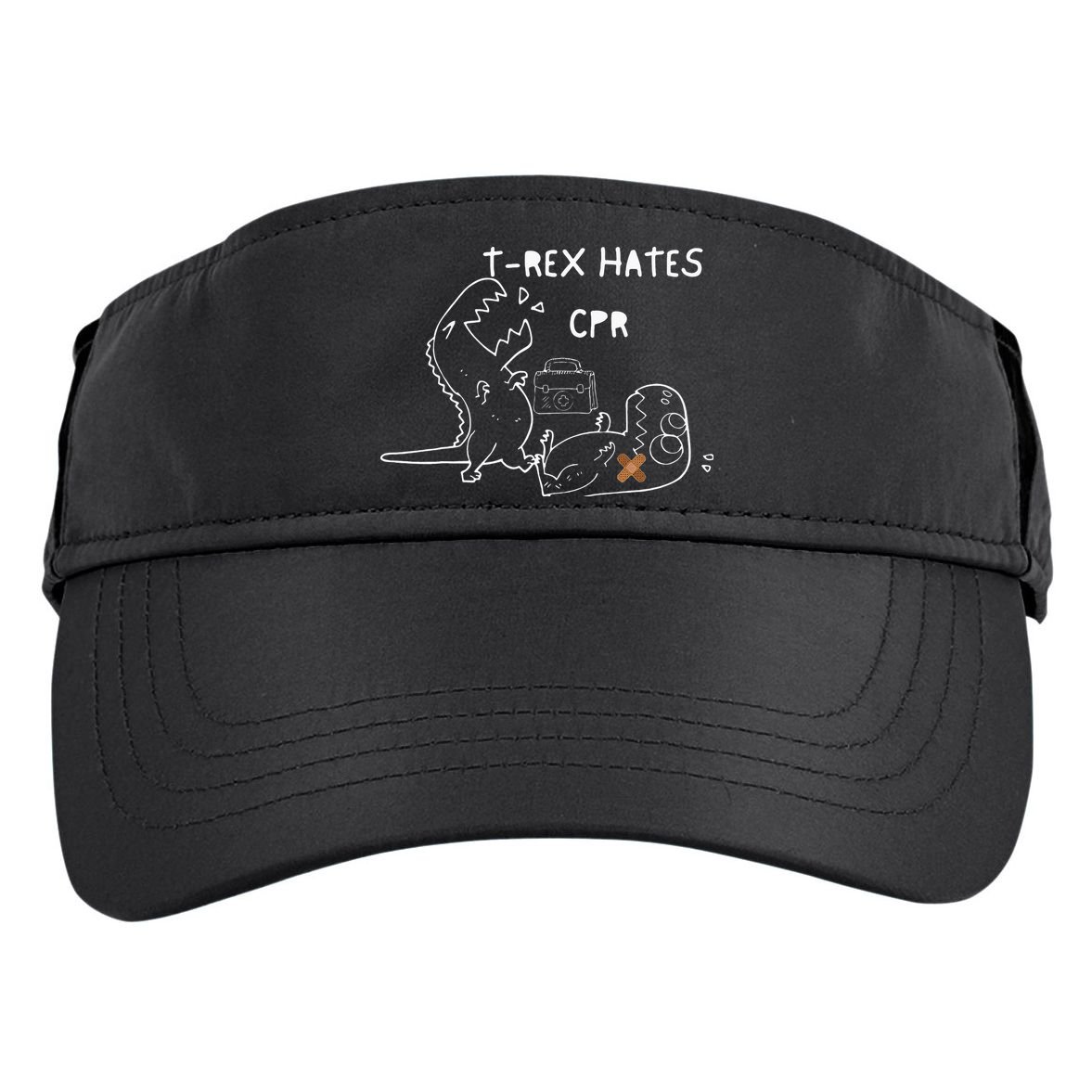 T-Rex Hates CPR Dinosaurs Funny Nurse Adult Drive Performance Visor