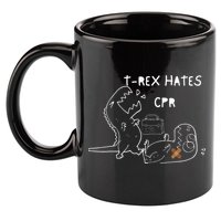 T-Rex Hates CPR Dinosaurs Funny Nurse 11oz C Handle Ceramic Mug