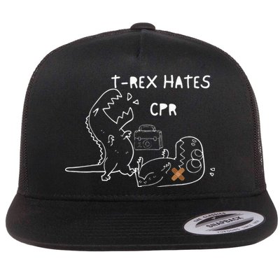 T-Rex Hates CPR Dinosaurs Funny Nurse Flatbill Hat