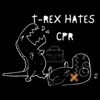T-Rex Hates CPR Dinosaurs Funny Nurse Cooling Performance Long Sleeve Crew