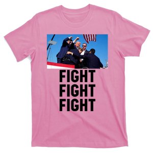 Trump Head Cartoon Bloody Ear 2024 Vote Survivor Fight Fight T-Shirt