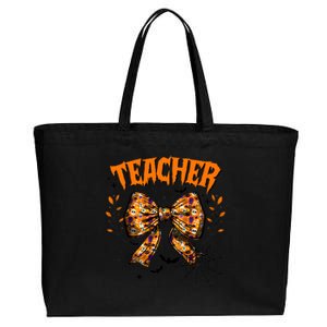 Teacher Halloween Coquette Back To School Cotton Canvas Jumbo Tote