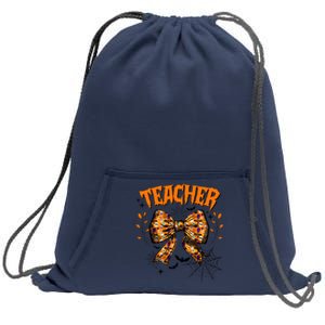 Teacher Halloween Coquette Back To School Sweatshirt Cinch Pack Bag