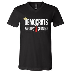 Trump Halloween Costume Democrats Stole My Costume V-Neck T-Shirt