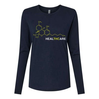 THC Healthcare Cannabis Medical Marijuana Womens Cotton Relaxed Long Sleeve T-Shirt