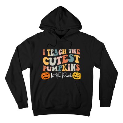 Teacher Halloween Cutest Pumpkins Retro Teacher Fall Hoodie