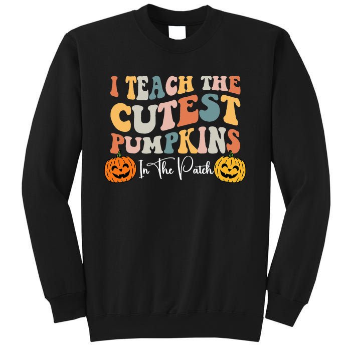 Teacher Halloween Cutest Pumpkins Retro Teacher Fall Sweatshirt