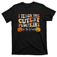 Teacher Halloween Cutest Pumpkins Retro Teacher Fall T-Shirt