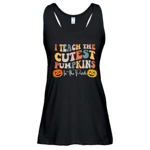 Teacher Halloween Cutest Pumpkins Retro Teacher Fall Ladies Essential Flowy Tank