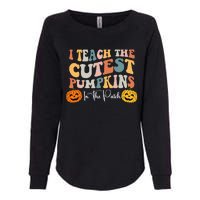 Teacher Halloween Cutest Pumpkins Retro Teacher Fall Womens California Wash Sweatshirt