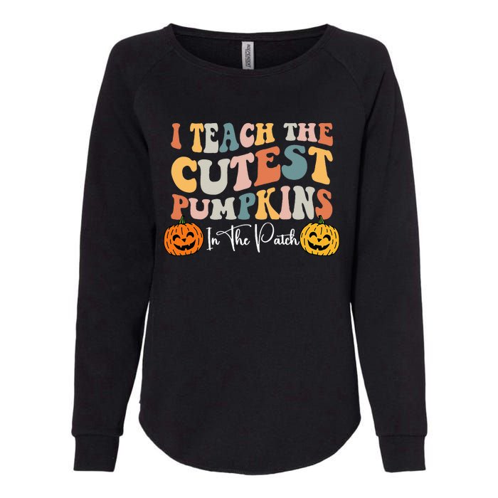 Teacher Halloween Cutest Pumpkins Retro Teacher Fall Womens California Wash Sweatshirt