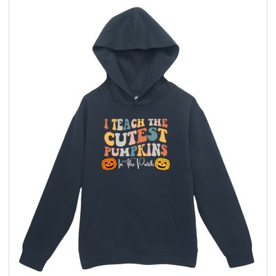 Teacher Halloween Cutest Pumpkins Retro Teacher Fall Urban Pullover Hoodie