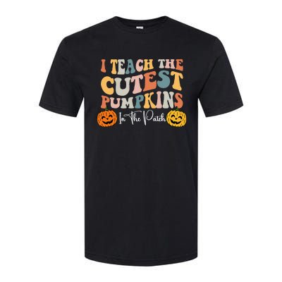 Teacher Halloween Cutest Pumpkins Retro Teacher Fall Softstyle CVC T-Shirt