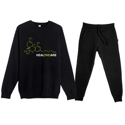 Thc Healthcare Cannabis Medical Marijuana Premium Crewneck Sweatsuit Set