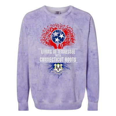 Tennessee Home Connecticut Roots State Tree Flag Colorblast Crewneck Sweatshirt