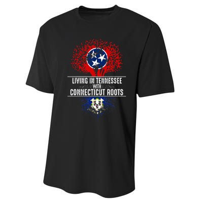 Tennessee Home Connecticut Roots State Tree Flag Performance Sprint T-Shirt