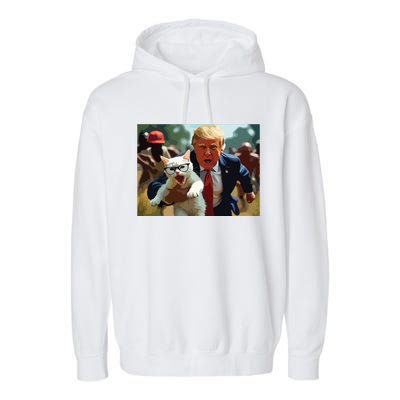 Trump Holding Cat Vote Trump Pets For Trump Vote President Garment-Dyed Fleece Hoodie